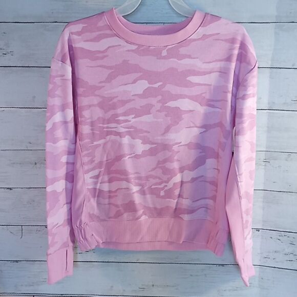 Girls Lightweight Active Athletic Crewneck Sweatshirt Pullover Shirt Top - Picture 1 of 4